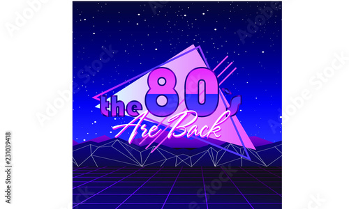 stock vector  eighties retro neon style ultra violet vintage style disco design fashion party