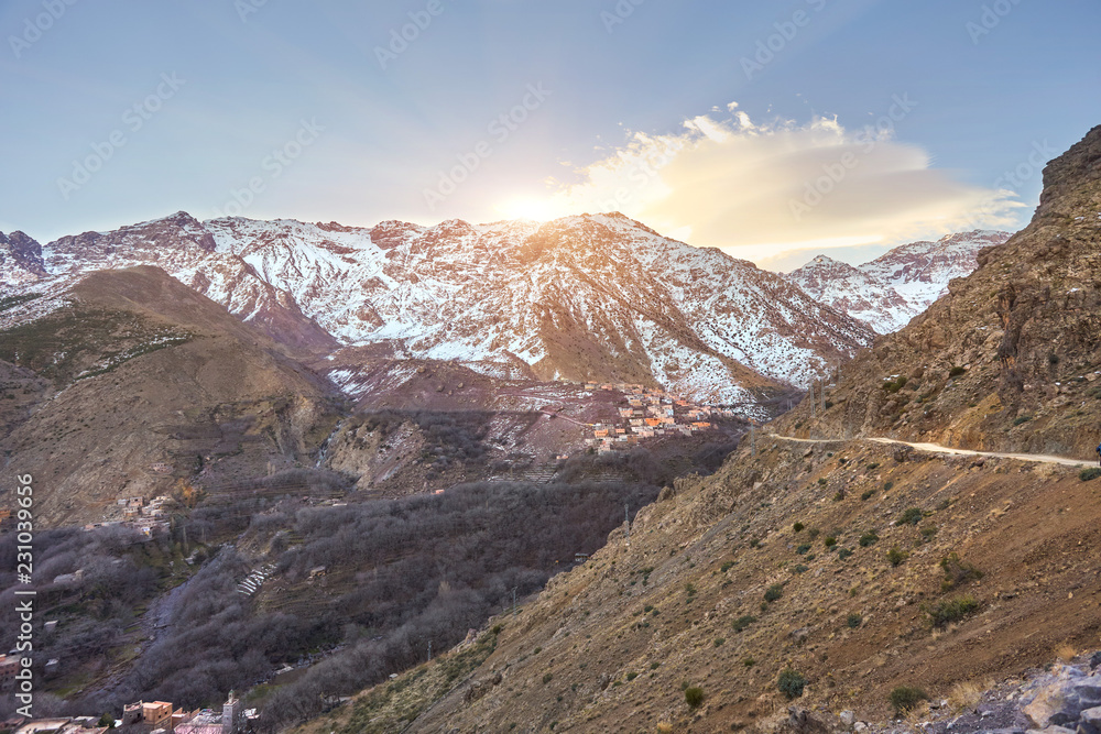Aroumd, a small Berber village in the Ait Mizane Valley of the High Atlas mountain
