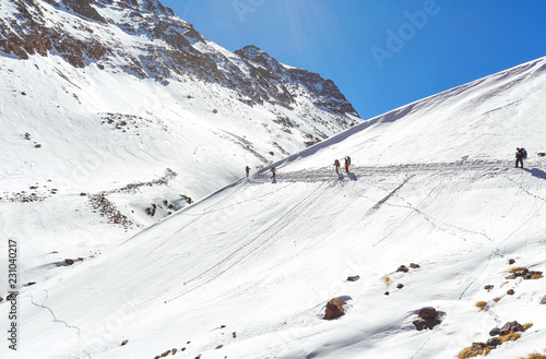 Hiking trail to the top of Mount Toubkal