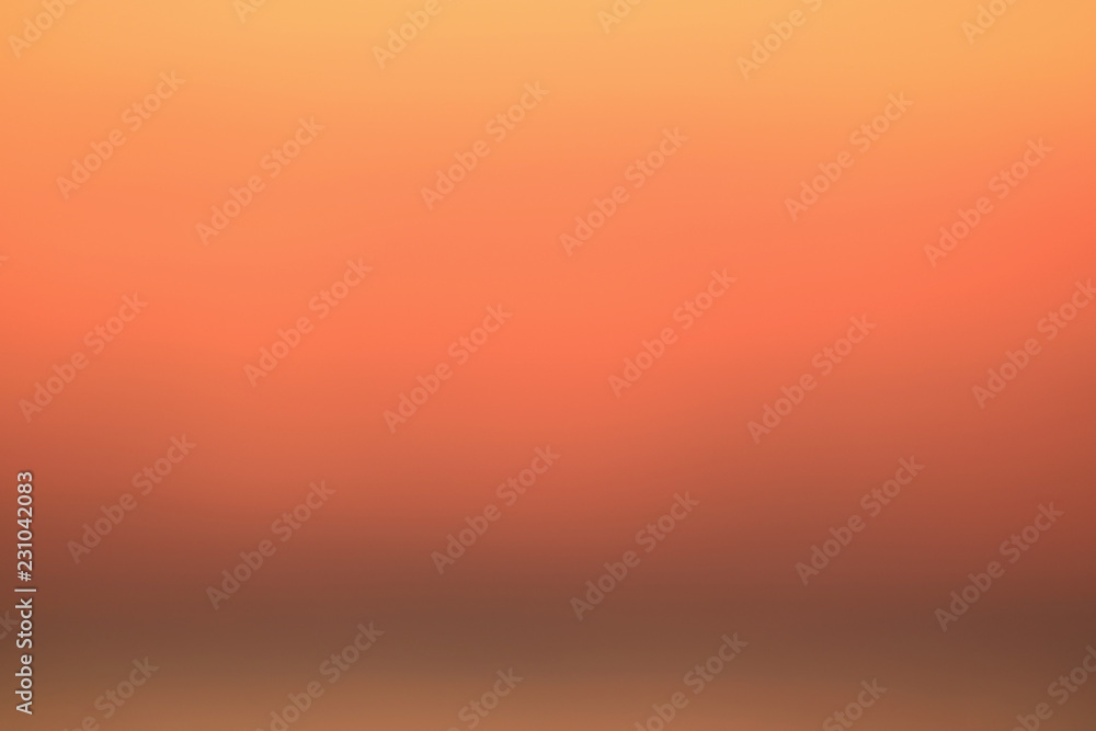 Orange color gradation of the sunrise sky in Thailand, for background or banner 