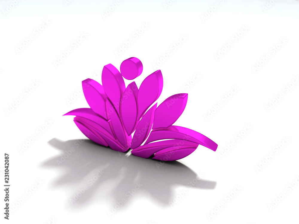 Obraz premium Pink Lotus Flower Background. 3D Render Illustration