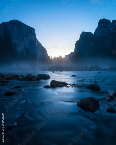 Misty Morning at Valley View in Yosemite Valley