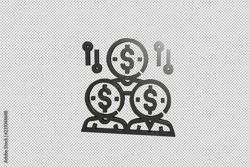 dark Sponsored 3D illustration on transparent background