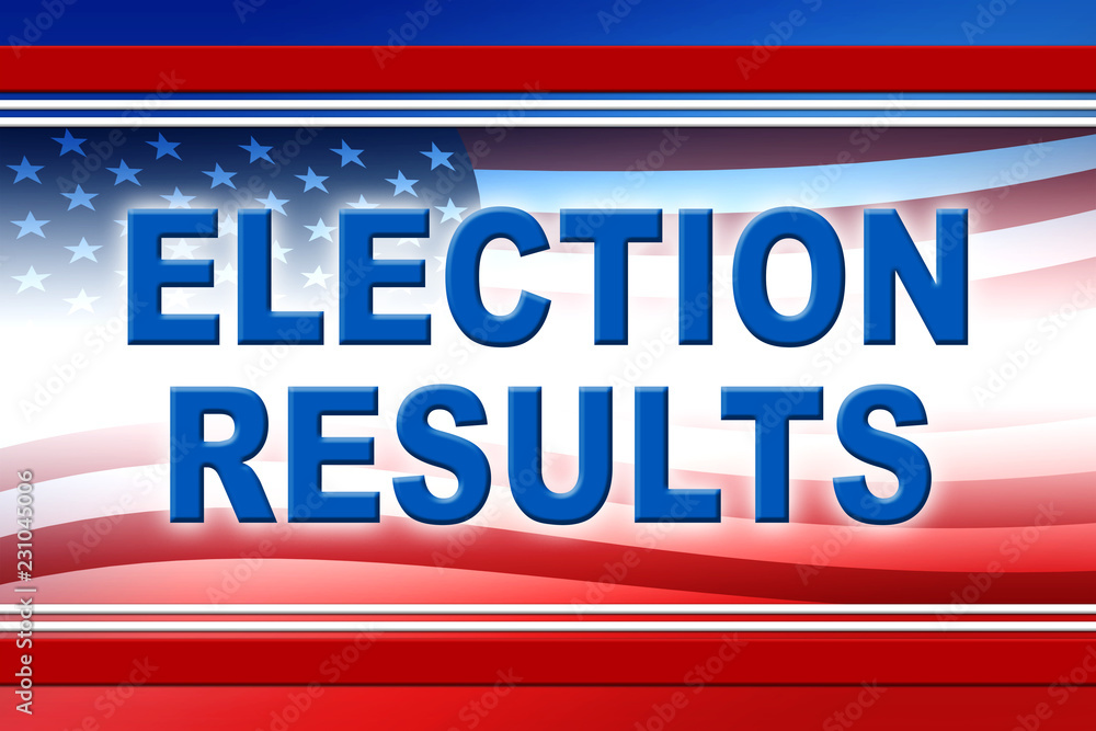 Elction Result banner in Red, White and Blue Elction Result banner in Red, White and Blue
