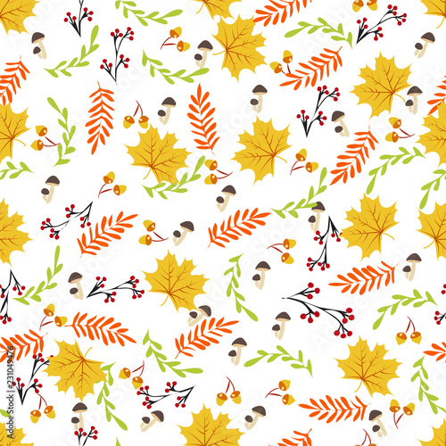 Vector abstract seamless autumn pattern. Warm pattern for your design: wrapping paper, wallpaper, cover. Vector illustration. © Viktoriia