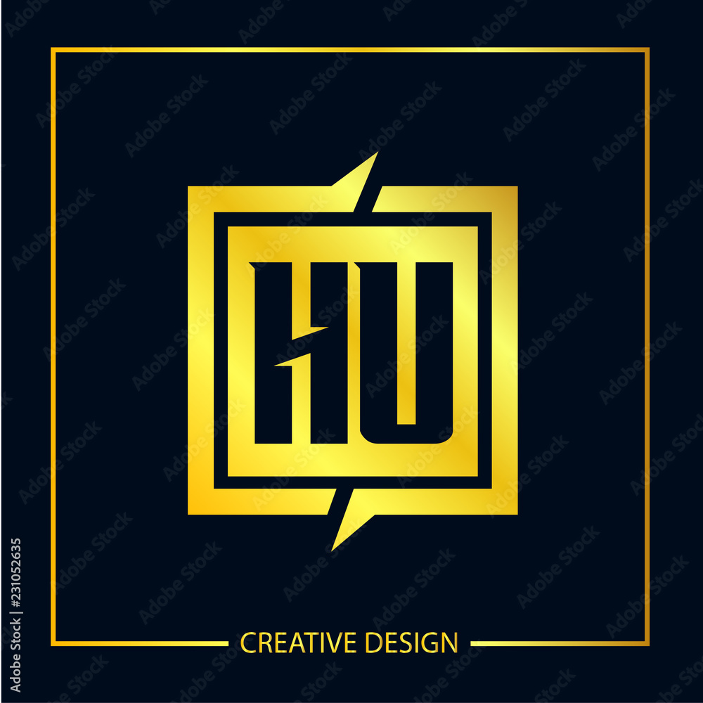 Initial Letter HU Logo Template Design Vector Illustrator Initial Letter HU Logo Template Design Vector Illustrator