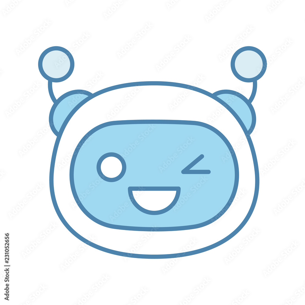 Winking robot emoji color icon Winking robot emoji color icon