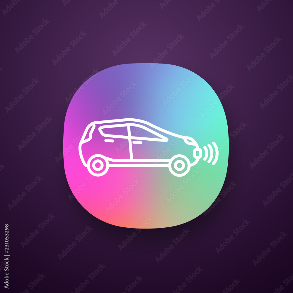 Smart car in side view app icon