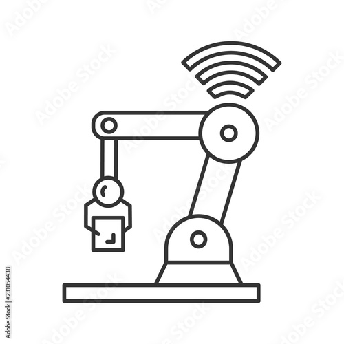 IoT robot linear icon
