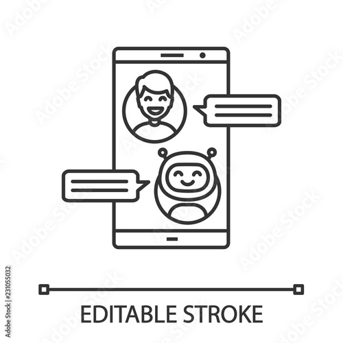 Support chatbot linear icon