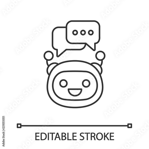 Chatbot with speech bubbles linear icon