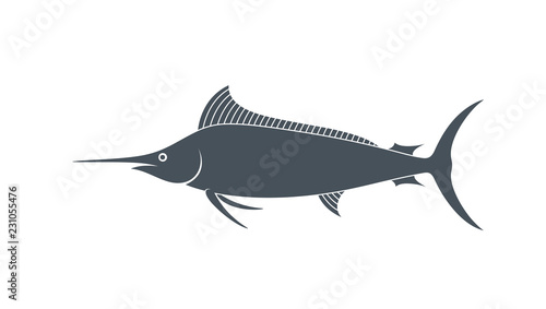 Marlin logo. Isolated marlin on white background