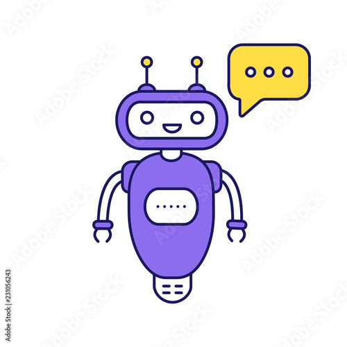 Chatbot typing answer color icon