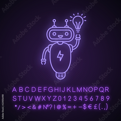 New idea chatbot neon light icon
