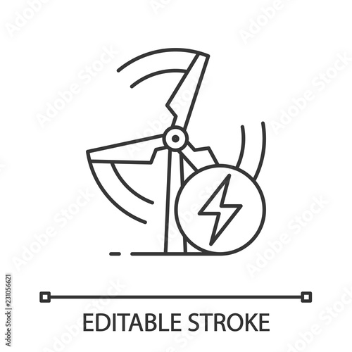 Wind energy turbine linear icon