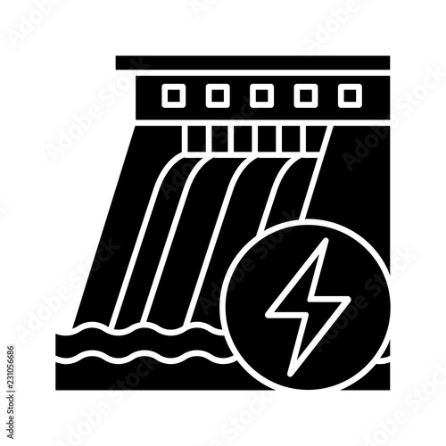 Hydroelectric dam glyph icon