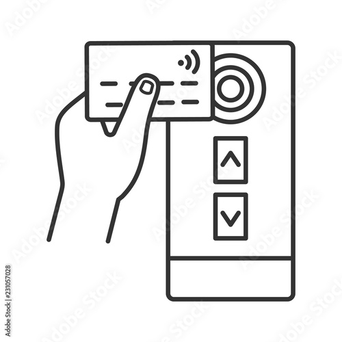 NFC credit card reader linear icon