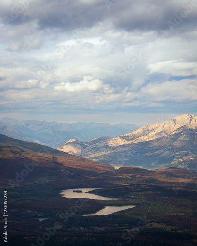 High Angle View Over Jasper National Park Pyramid Lake