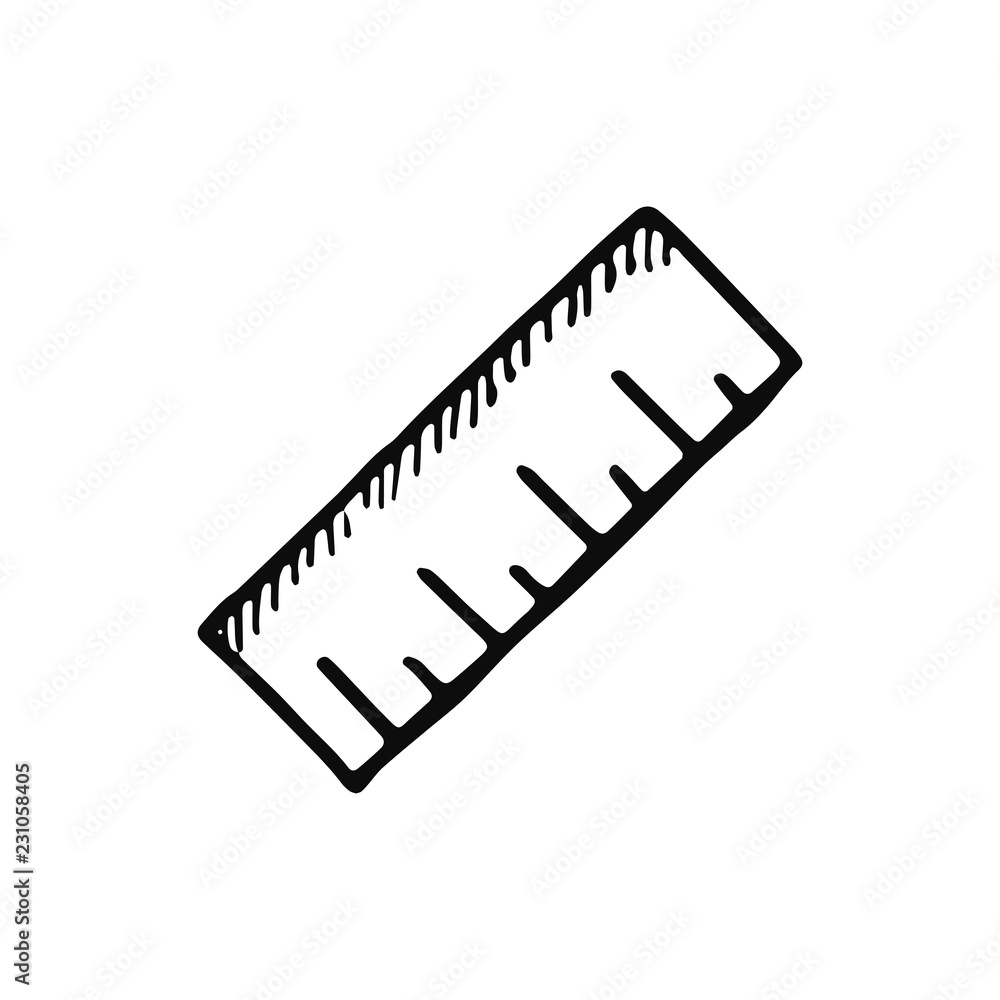 ruler icon. isolated black object