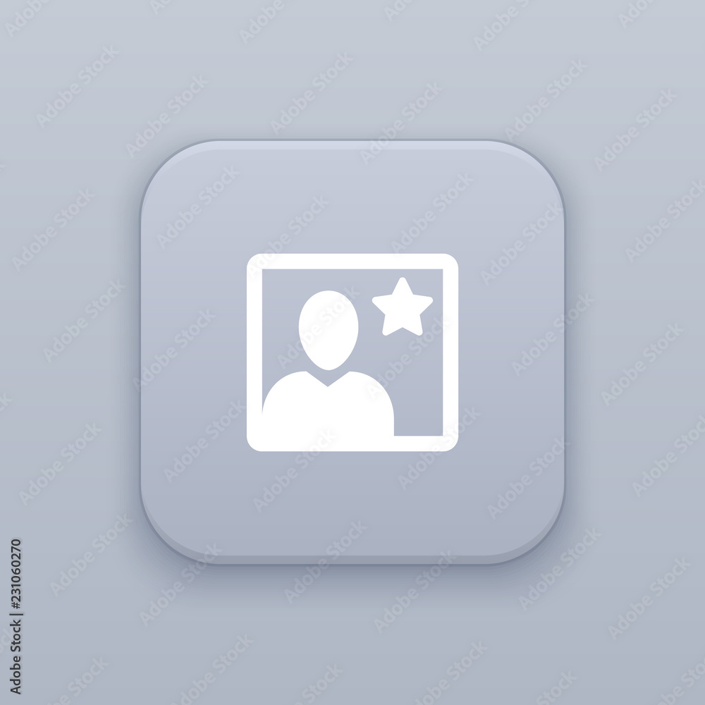Portrait with flash button, best vector Portrait with flash button, best vector
