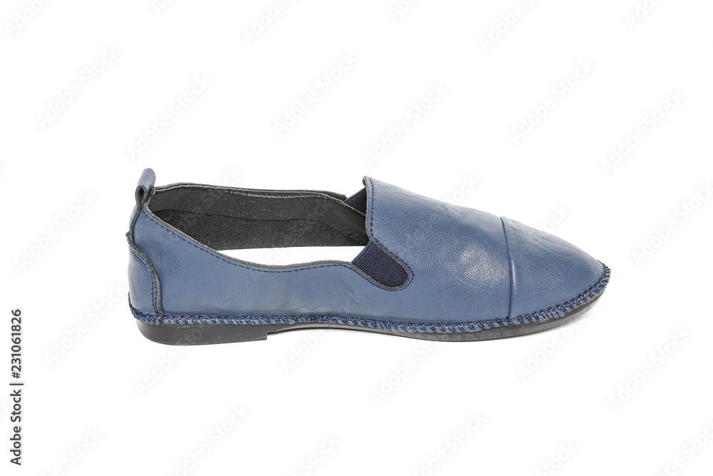 Women's moccasinse shoes leather isolated on white background Women's moccasinse shoes leather isolated on white background