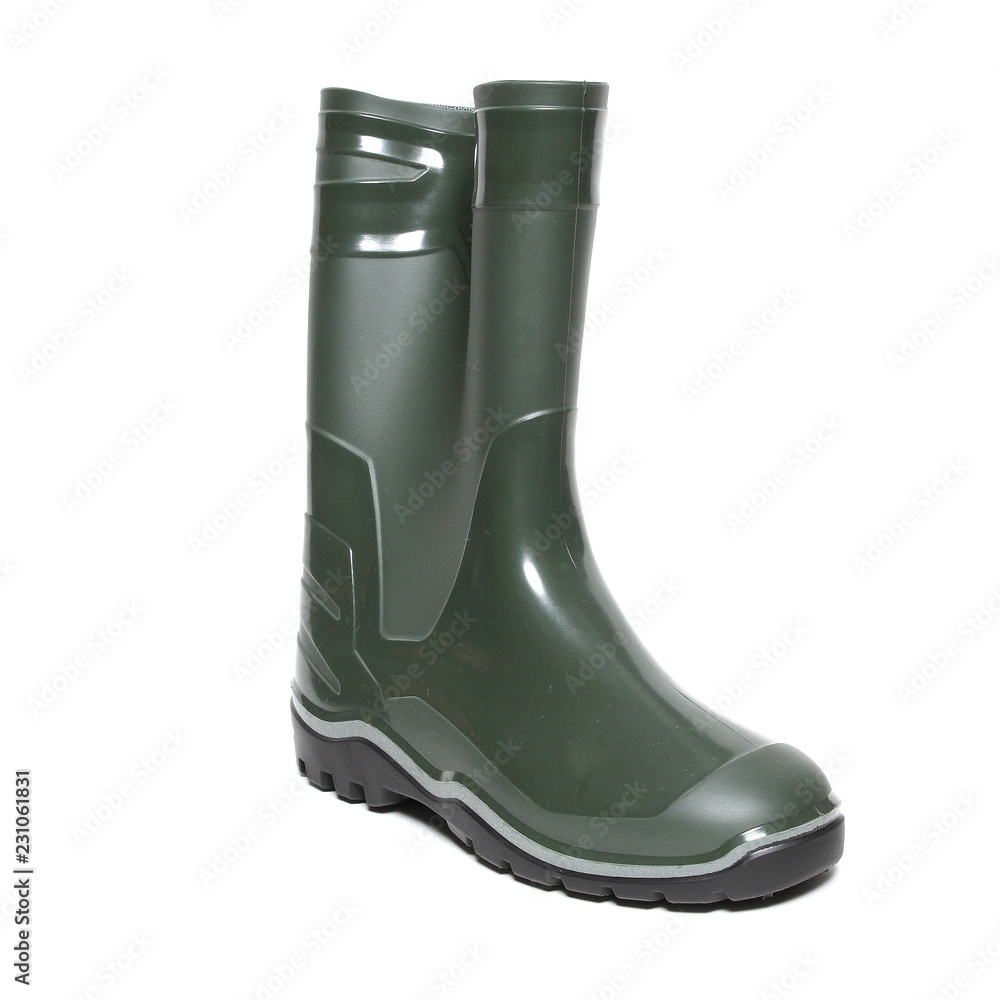 Rubber winter boots isolated on white Rubber winter boots isolated on white