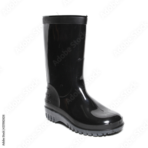 Rubber winter boots isolated on white