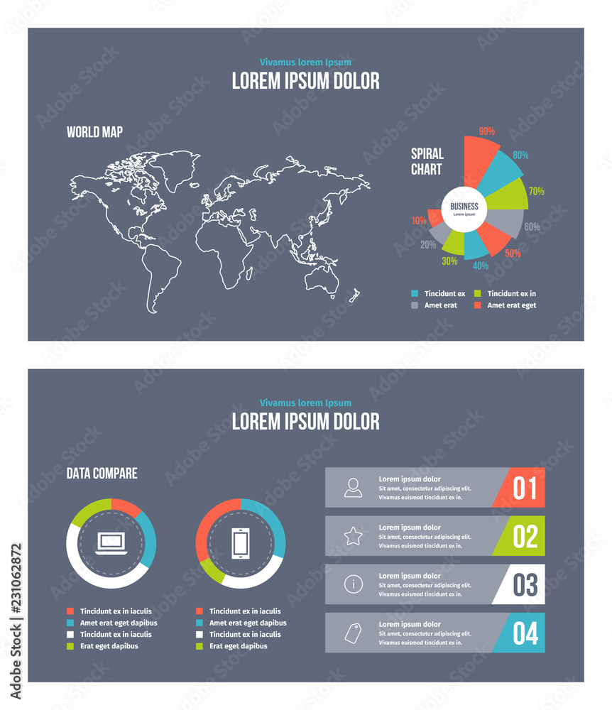Vector business infographic presentation slides template No. 4. Vector business infographic presentation slides template No. 4.