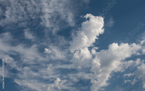 Canvas Print blue sky with white clouds