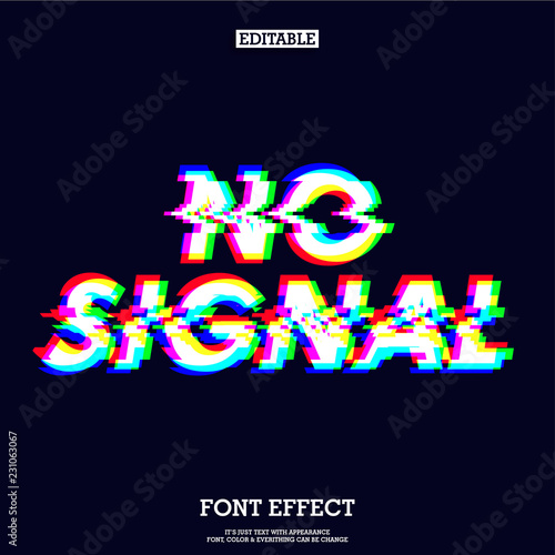 no signal sign typeface effect