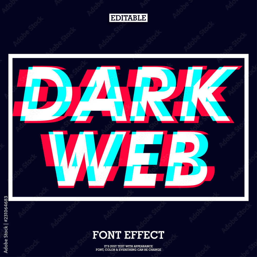 Fototapeta dark web font effect with futuristic glitch sign