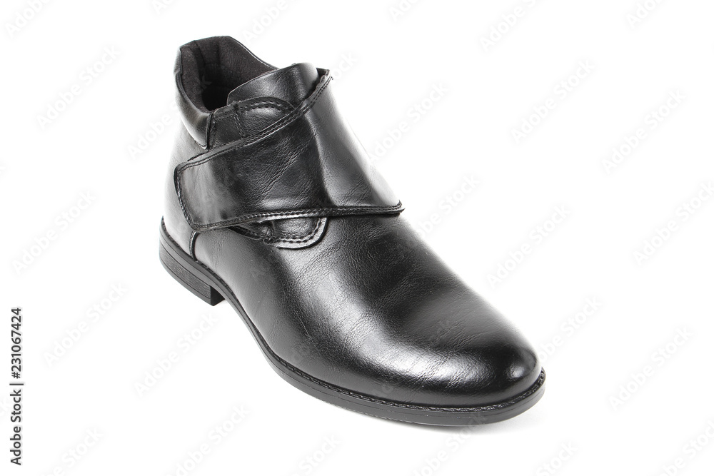 Mans demi-season leather shoes isolated on wthite