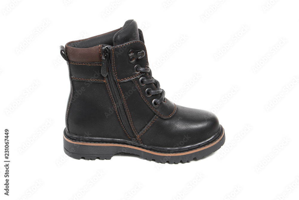 Mans demi-season leather shoes isolated on wthite Mans demi-season leather shoes isolated on wthite