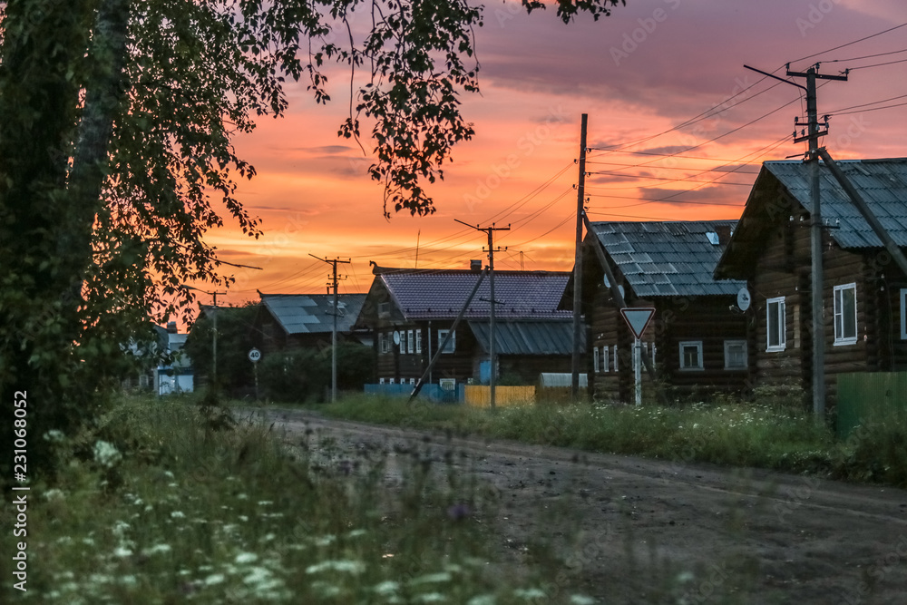 Wooden house. Russian village.