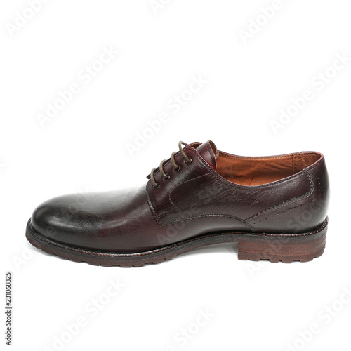 Office leathers man shoes isolated on white