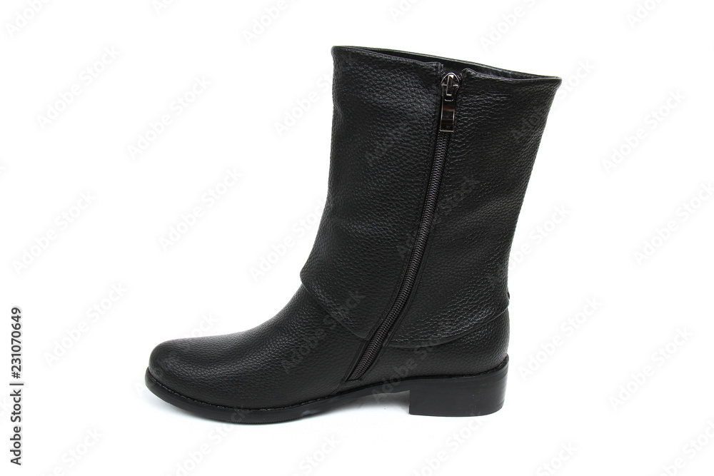 Women's demi-season shoes leather isolated on white background Women's demi-season shoes leather isolated on white background
