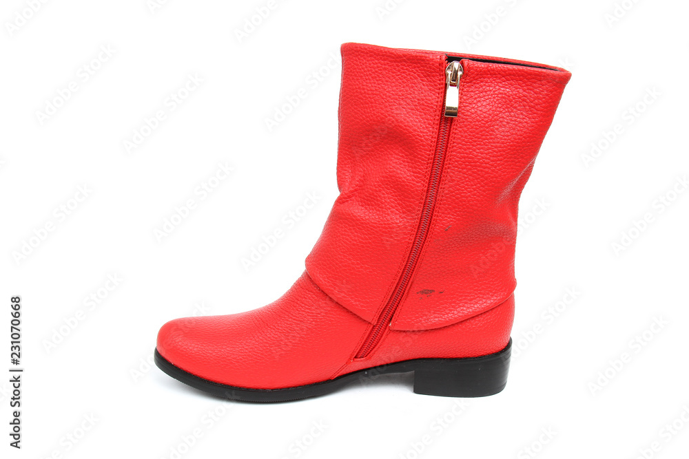 Women's demi-season shoes leather isolated on white background Women's demi-season shoes leather isolated on white background