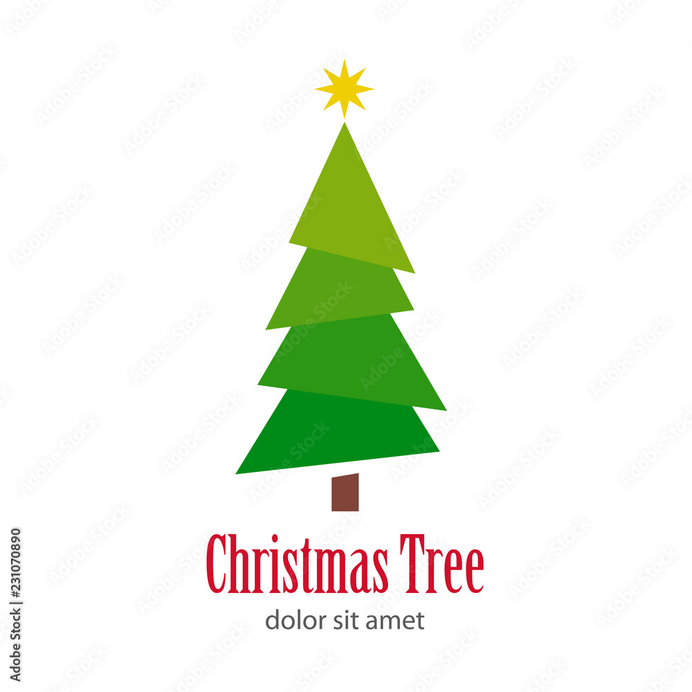 Logotipo Christmas Tree con árbol abstracto varias ramas diagonal Logotipo Christmas Tree con árbol abstracto varias ramas diagonal