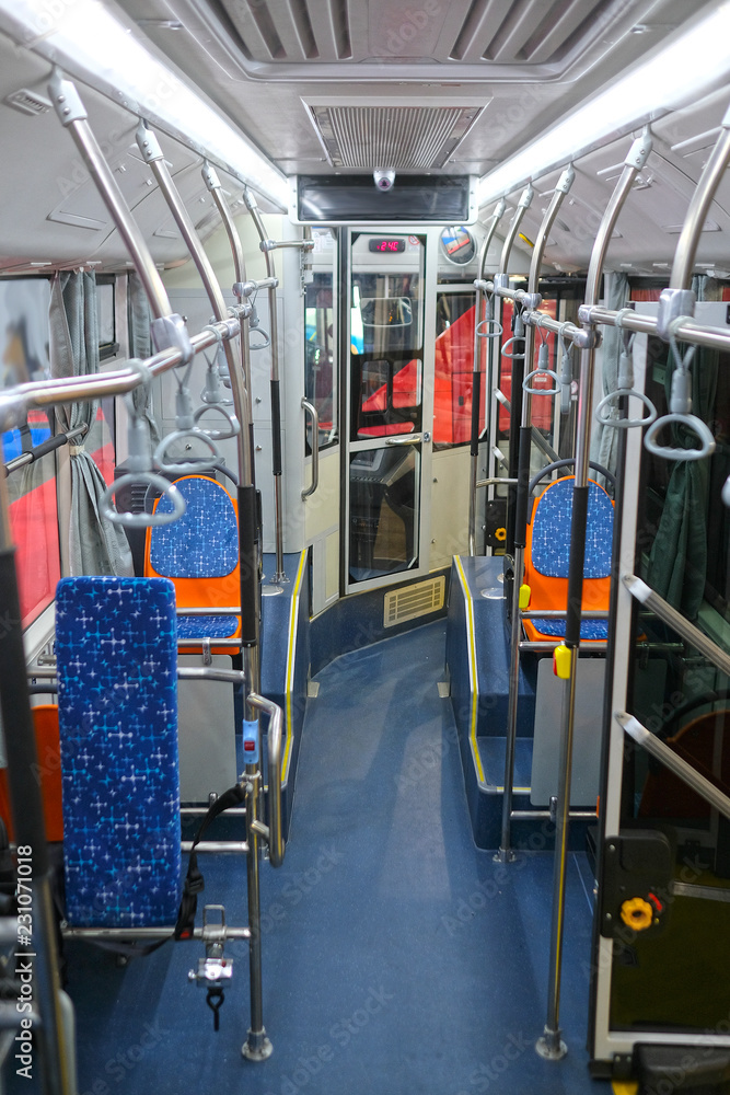 Fototapeta premium The image of the bus interior