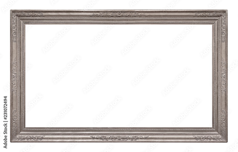 Silver frame for paintings, mirrors or photo isolated on white background Silver frame for paintings, mirrors or photo isolated on white background