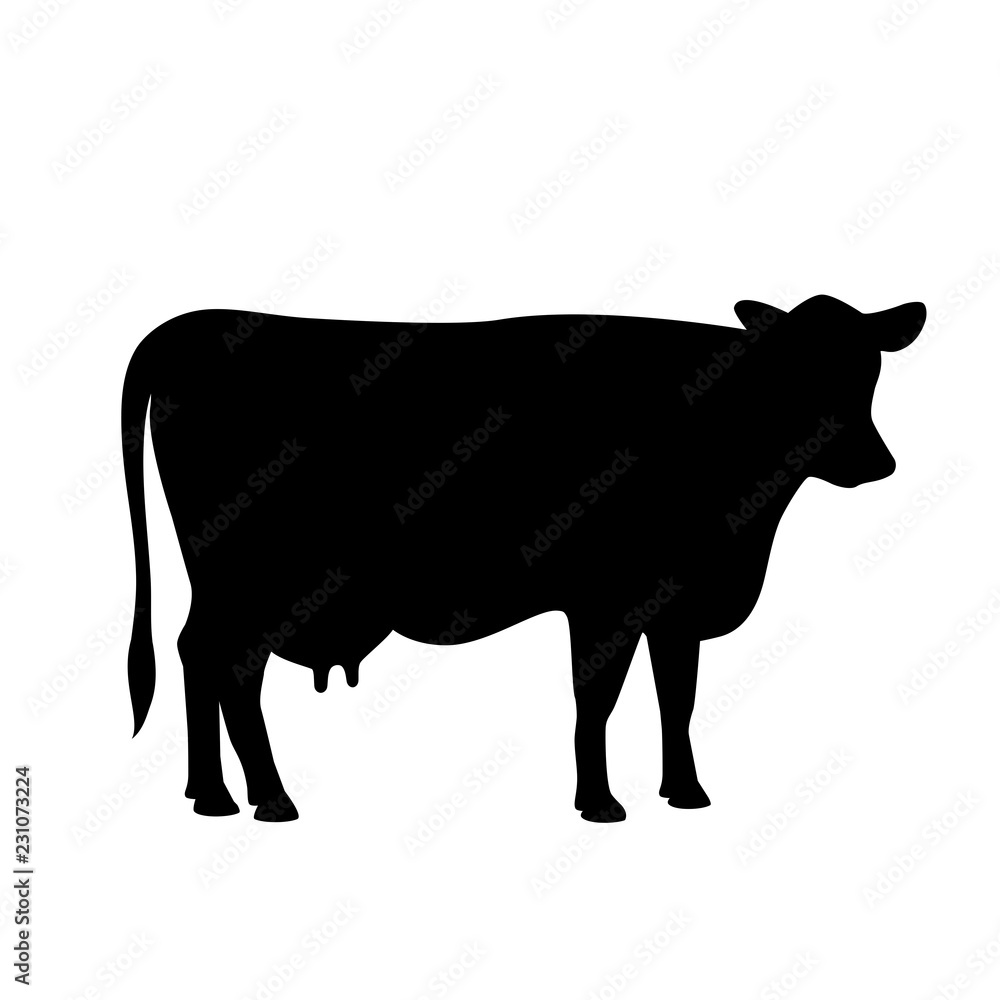 Cow black silhouette icon