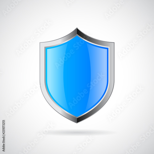 Blue shield vector icon