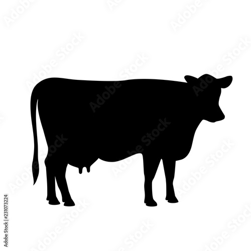 Obraz na płótnie Cow black silhouette icon w salonie
