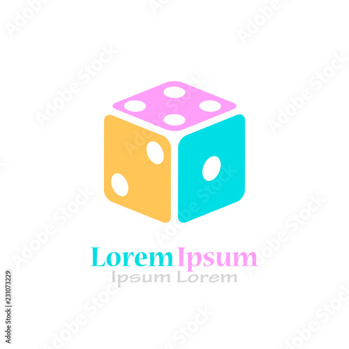 Game dice vector logo