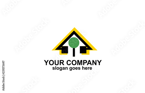 Free Download Vector logo design with abstract eco house - GFXLoad
