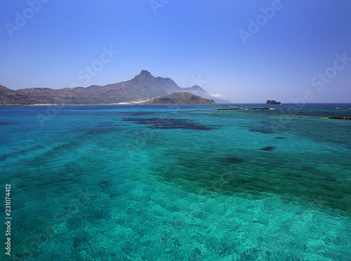Clear sea around Greek Islands Gramvoussa Crete