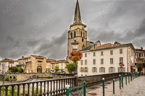 View of the Church of Saint Girons. Ariege France