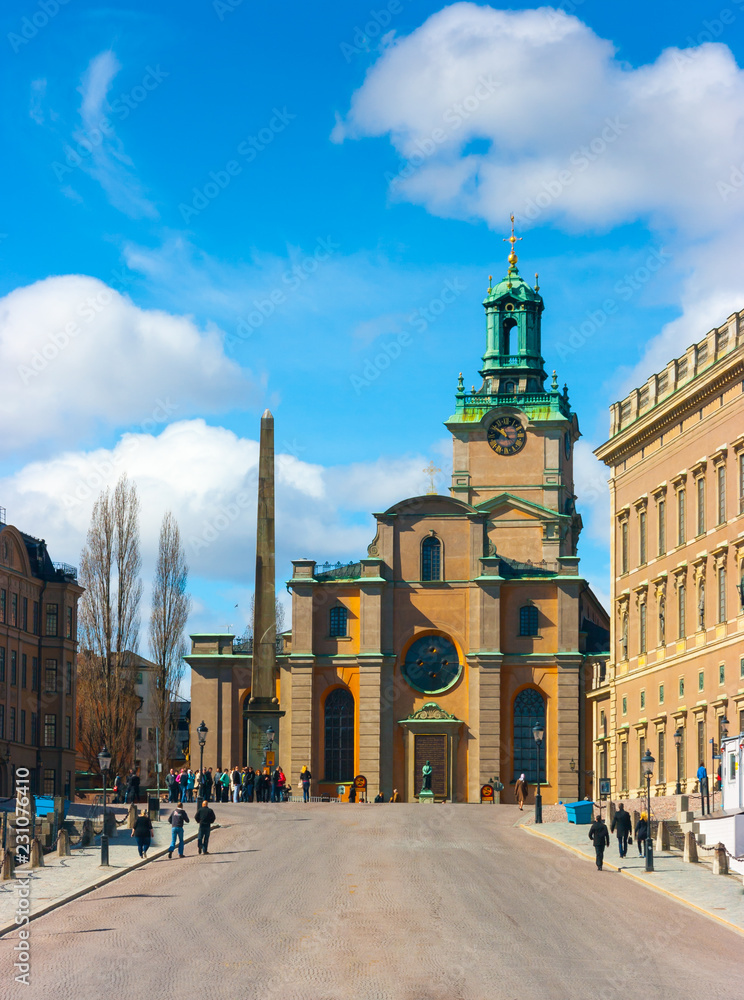 Obraz premium Vertical view of Storkyrkan cathedral