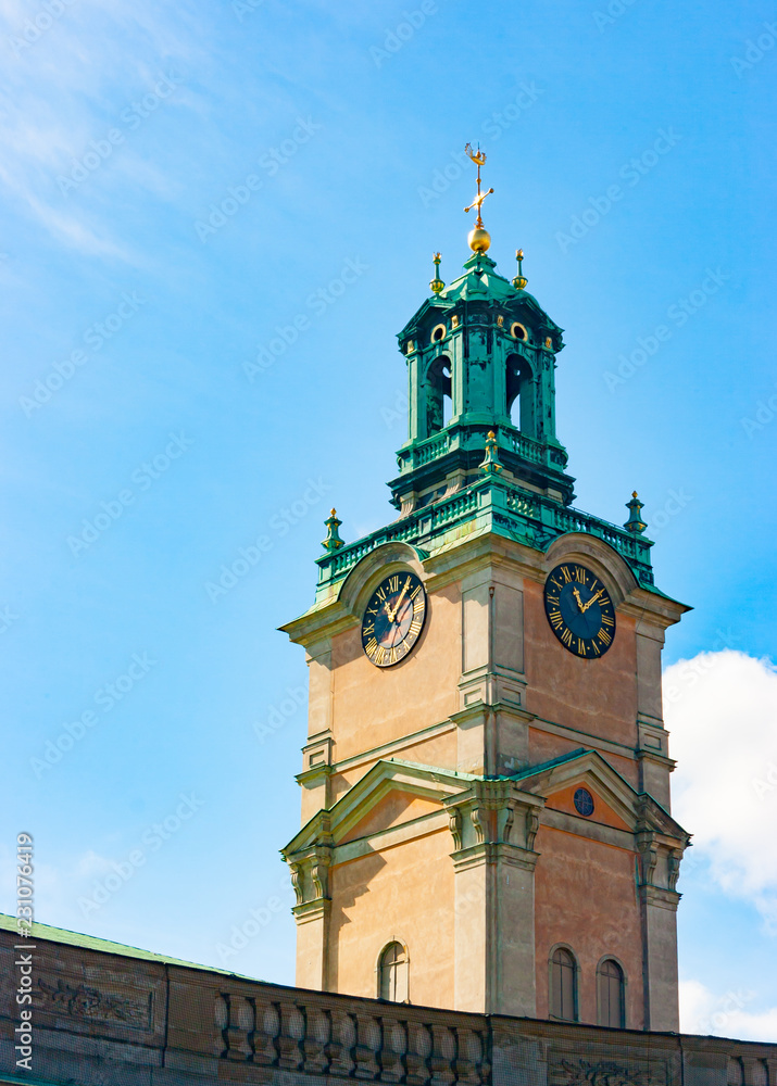 Vertical view of Storkyrkan tower