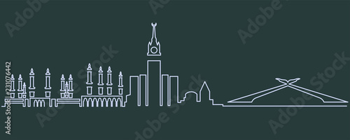 Mecca Single Line Skyline